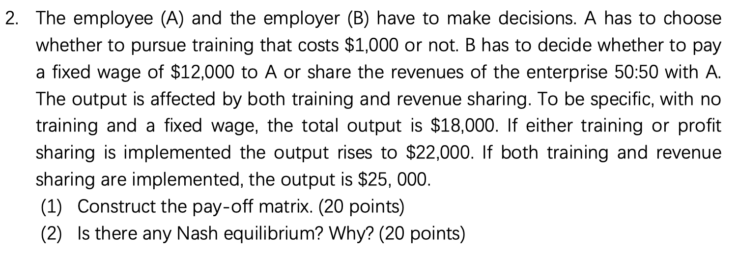 Solved 2. The Employee (A) And The Employer (B) Have To Make | Chegg.com