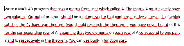 Solved Write a MATLAB program that asks a matrix from user | Chegg.com