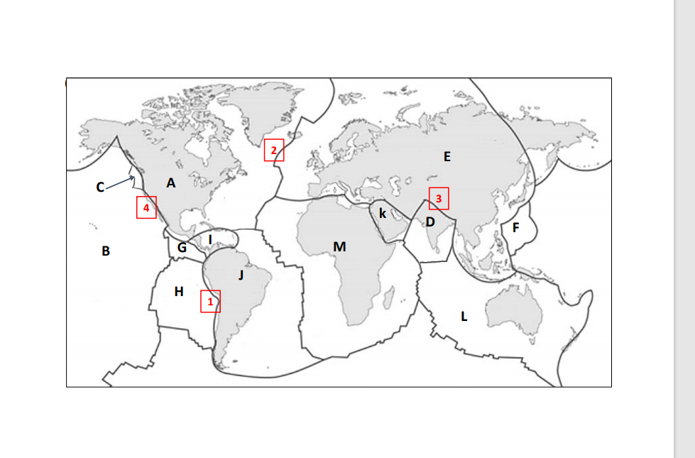 tectonic plate map worksheet