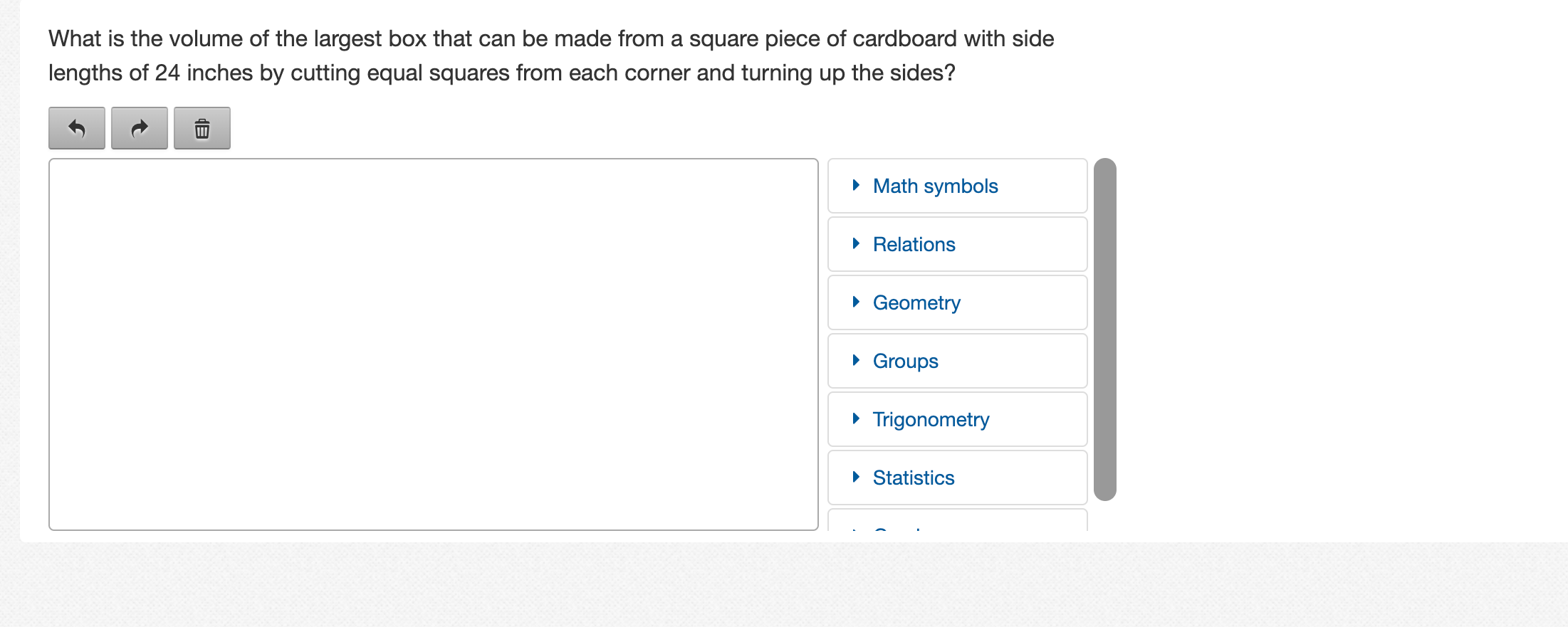 Solved What is the volume of the largest box that can be | Chegg.com