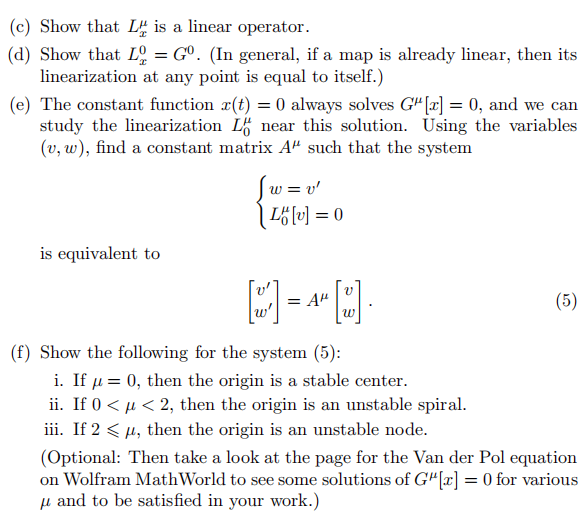 Linearization Of The Van Der Pol Oscillator In Chegg Com