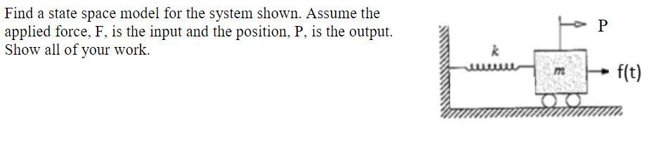 Solved Find a state space model for the system shown. Assume | Chegg.com