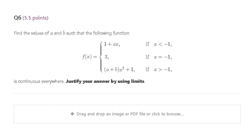 Solved 06 (5.5 Points) Find The Values Of A And B Such That | Chegg.com