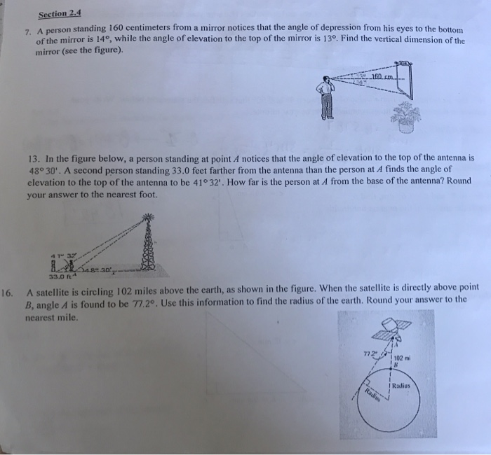 Solved Section 2.4 7 A person standing 160 centimeters from | Chegg.com