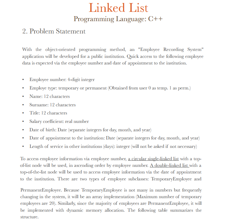 Solved Linked List Programming Language: C++ 2. Problem | Chegg.com