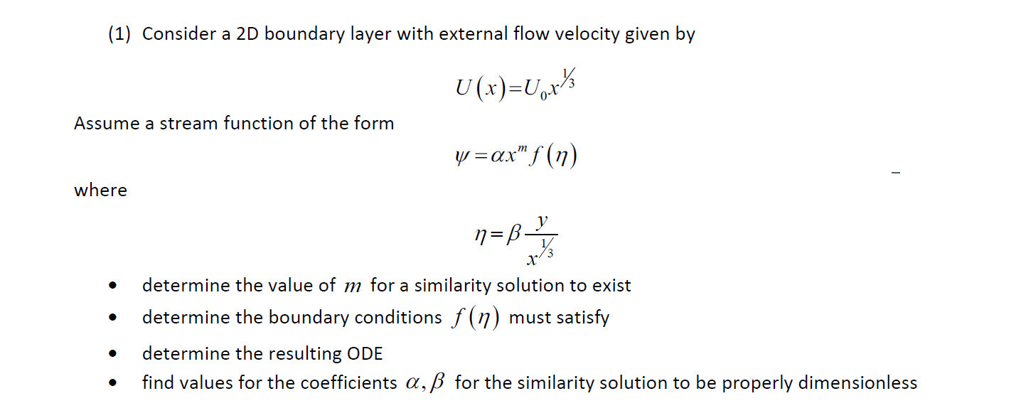 1 Consider A 2d Boundary Layer With External Flo Chegg Com