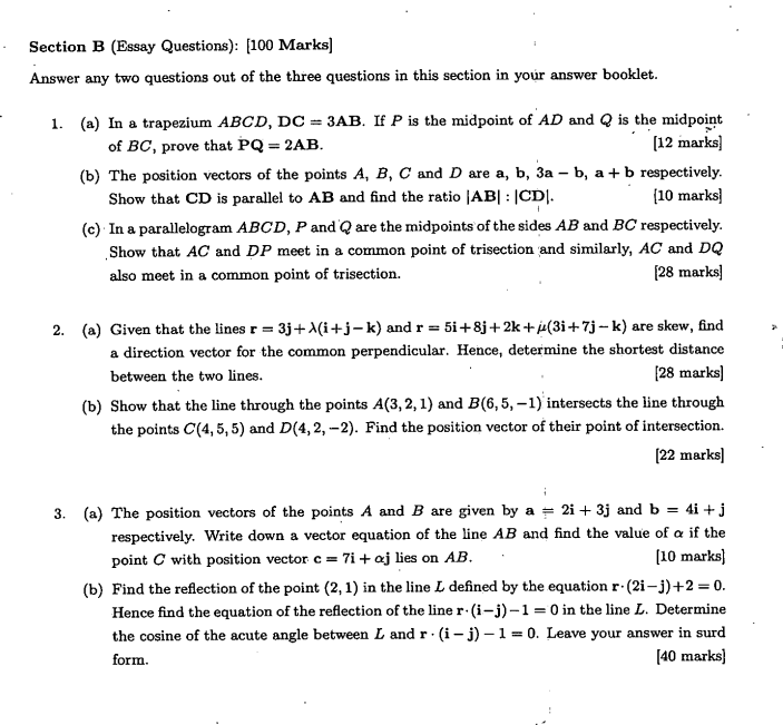 Solved Section B (Essay Questions): (100 Marks) Answer Any | Chegg.com