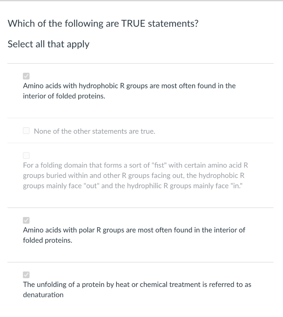 Hydrophobic R Groups