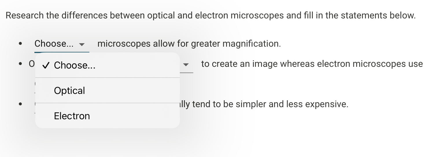 Solved Research the differences between optical and electron | Chegg.com