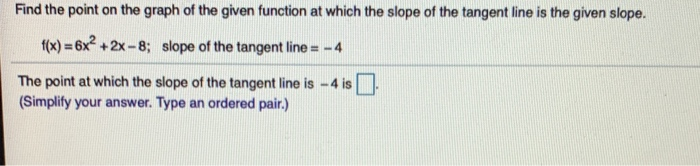 Solved Find the point on the graph of the given function at | Chegg.com
