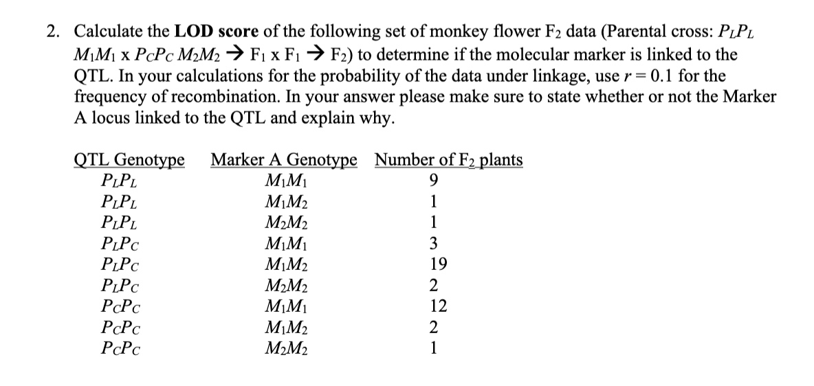 Solved What is the lod score? Select the two correct