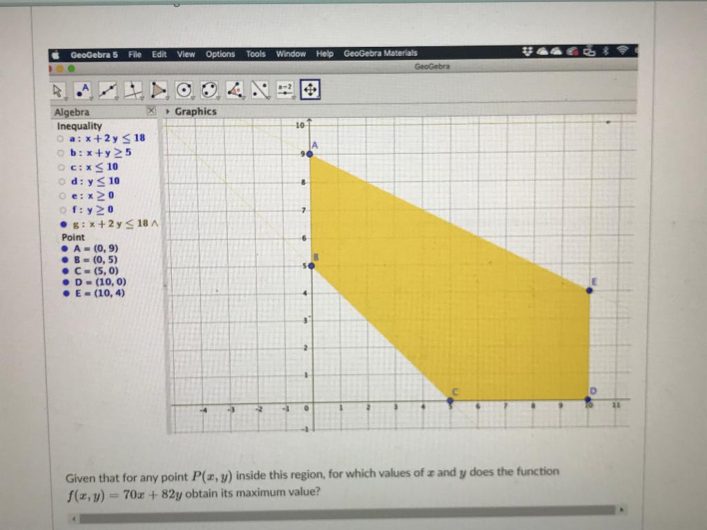 Geogebra 5 File Edit View Options Tools Window Help Chegg Com