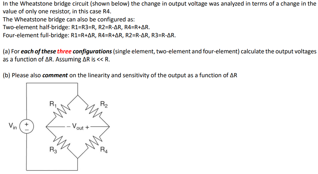 Solved In the Wheatstone bridge circuit (shown below) the | Chegg.com