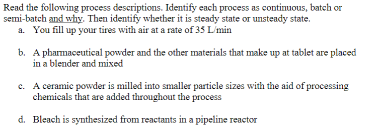 Solved Read the following process descriptions. Identify | Chegg.com