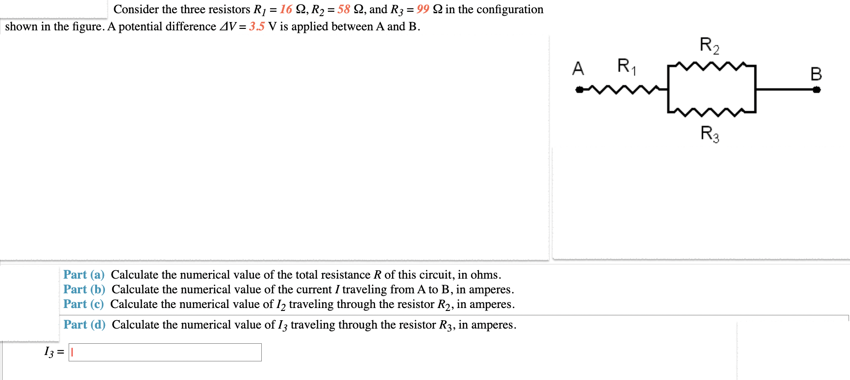 Solved Consider The Three Resistors R1=16Ω,R2=58Ω, And | Chegg.com