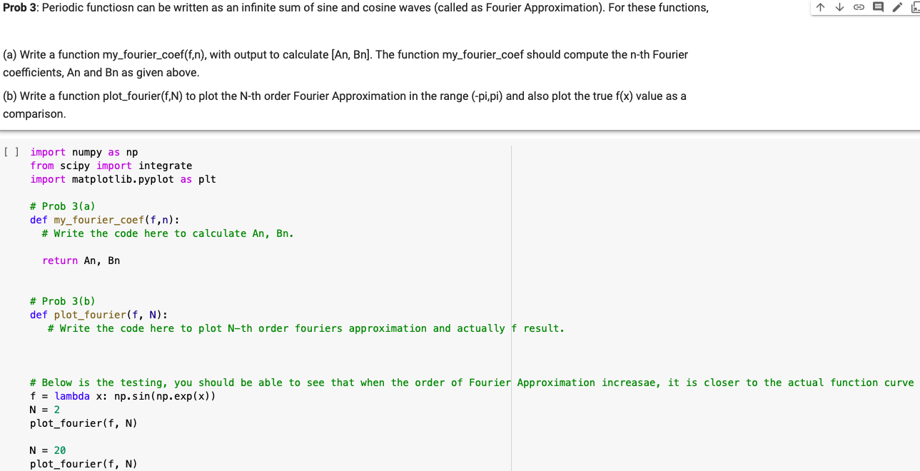 Solved Prob 3: Periodic functiosn can be written as an | Chegg.com