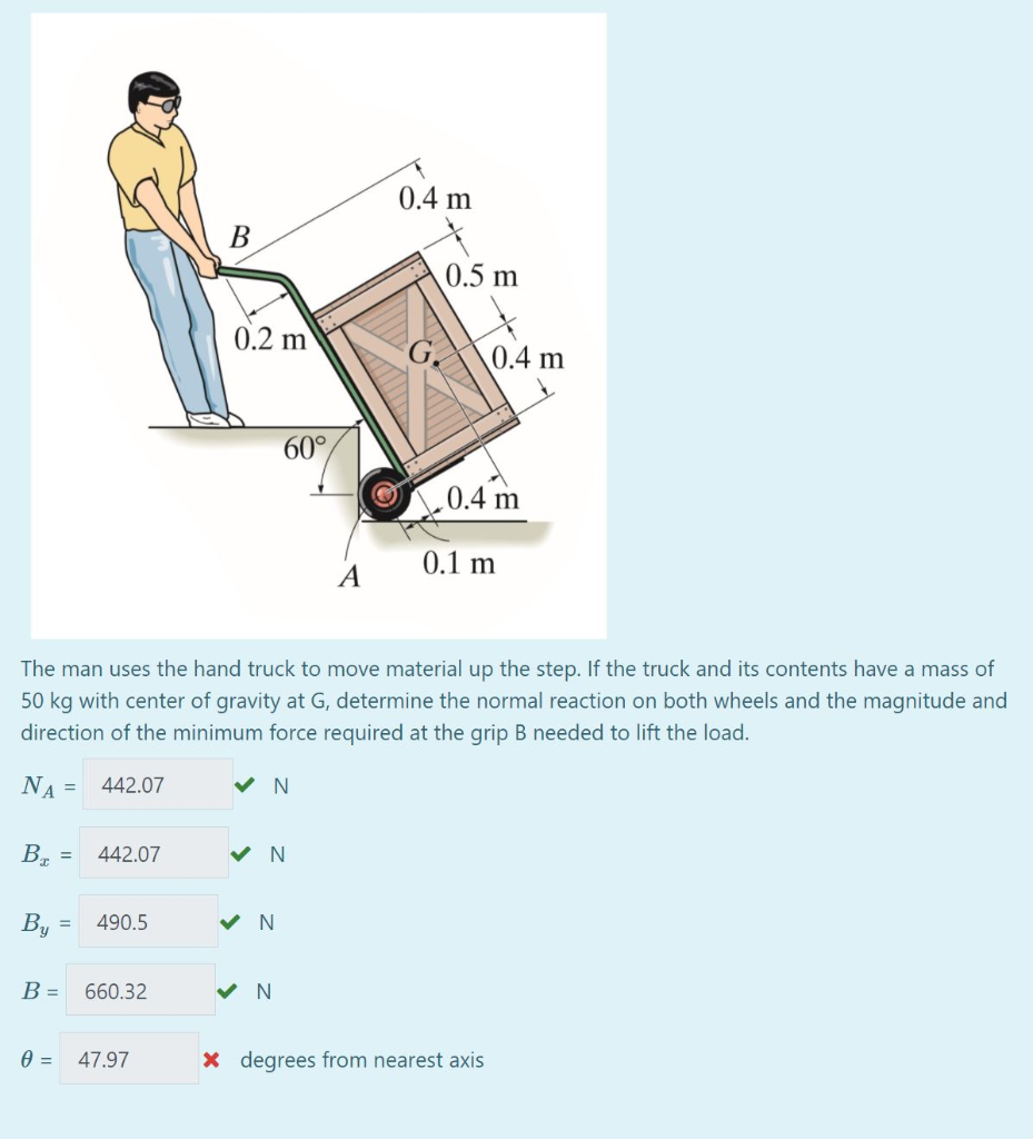Solved The man uses the hand truck to move material up the