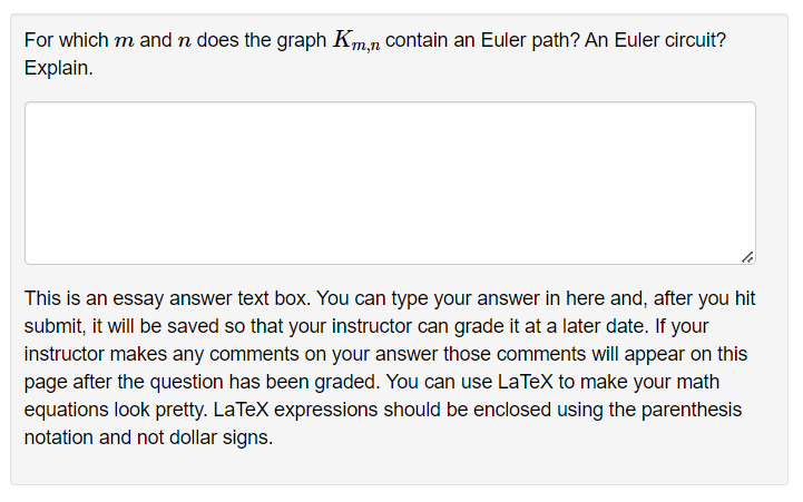 Solved For which m and n does the graph Km n contain an Chegg com