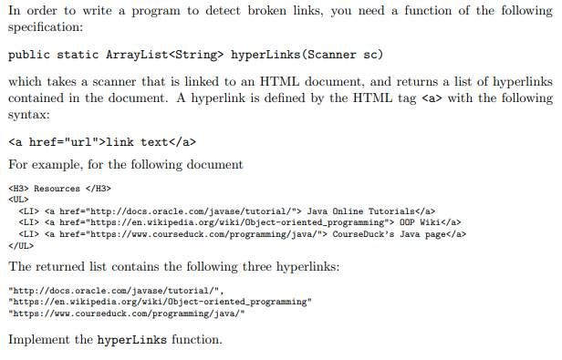 Solved In Order To Write A Program To Detect Broken Links, | Chegg.com