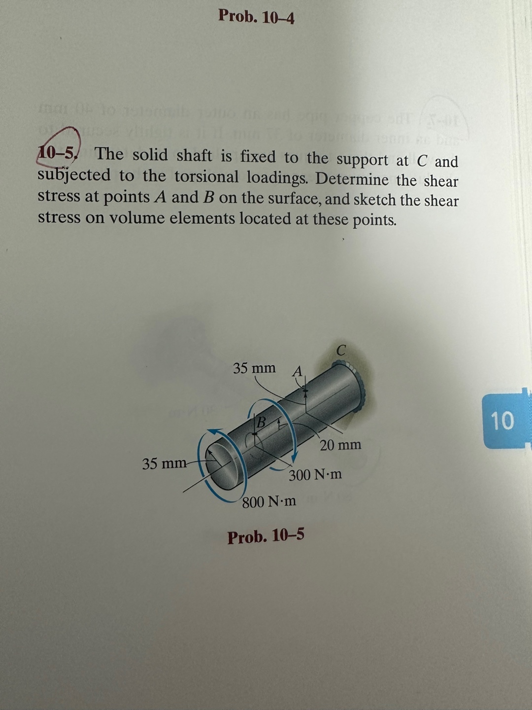 Solved Prob. 10-4 10-5. The Solid Shaft Is Fixed To The | Chegg.com