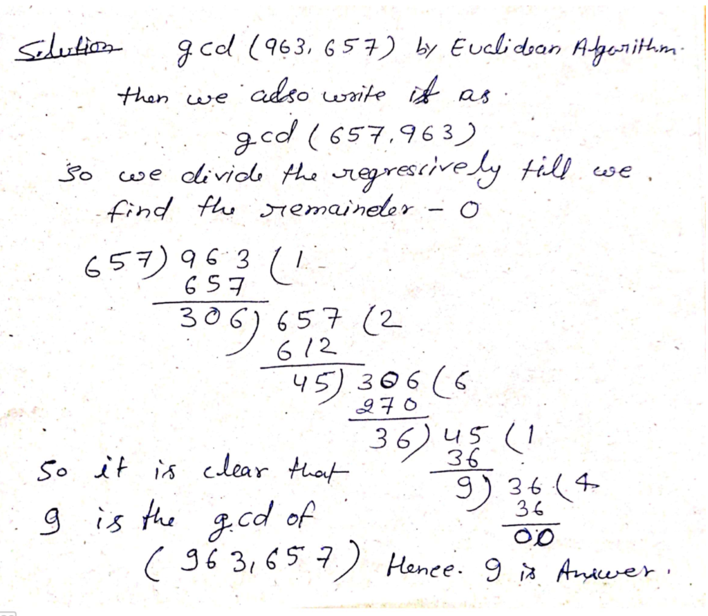 Solved 3 3 Pts Use The Euclidean Algorithm To Find