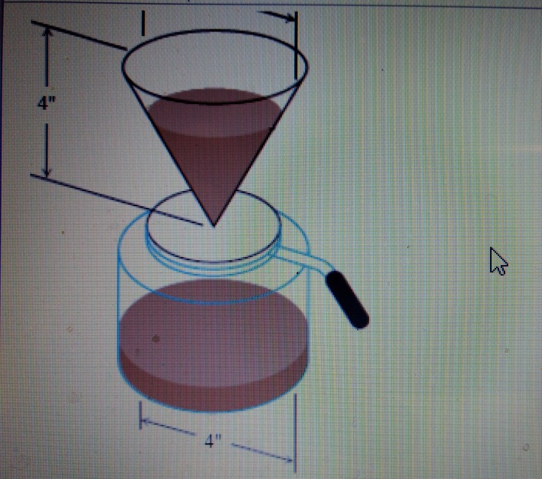 Solved Coffee is draining from a conical filter into a