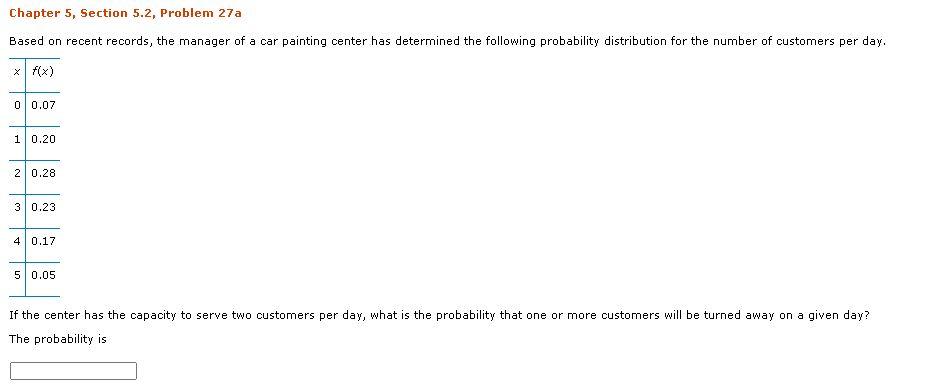 Solved Chapter 5, Section 5.2, Problem 27a Based on recent | Chegg.com