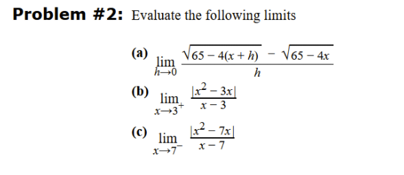 Solved Problem #2: Evaluate the following | Chegg.com