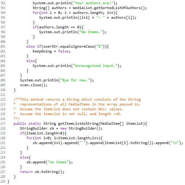 Hello, I need help completing 4 java methods and | Chegg.com