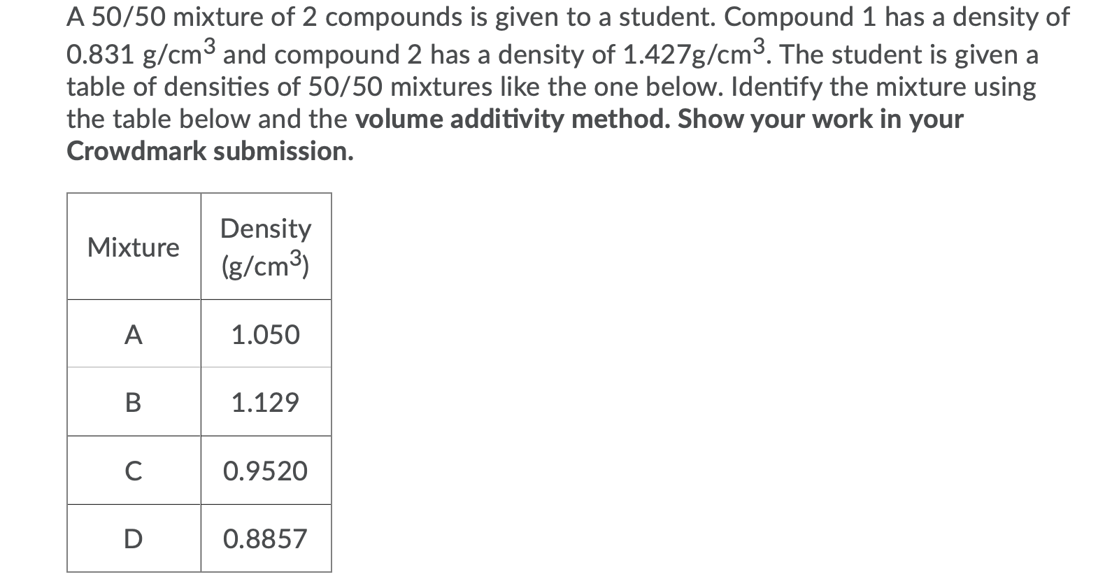 Solved A 50/50 mixture of 2 compounds is given to a student. | Chegg.com