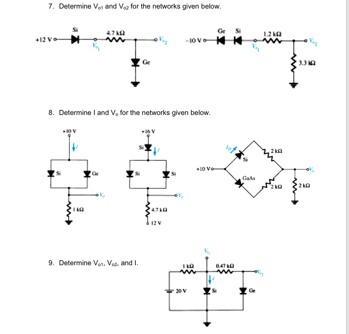 V0 Wire Solved Determine V01 and V02 for the networks given | Chegg.com