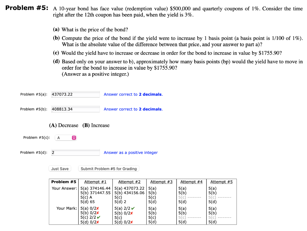 Solved A 10year bond has face value (redemption value)