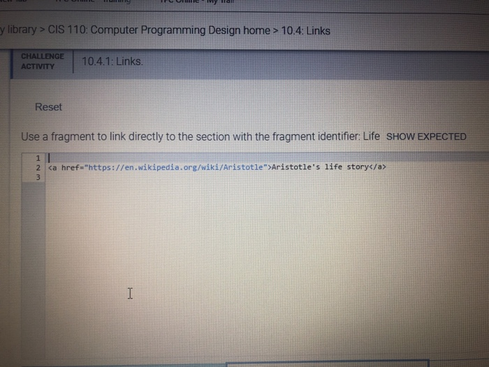 Solved Y Library> CIS 110: Computer Programming Design Home | Chegg.com