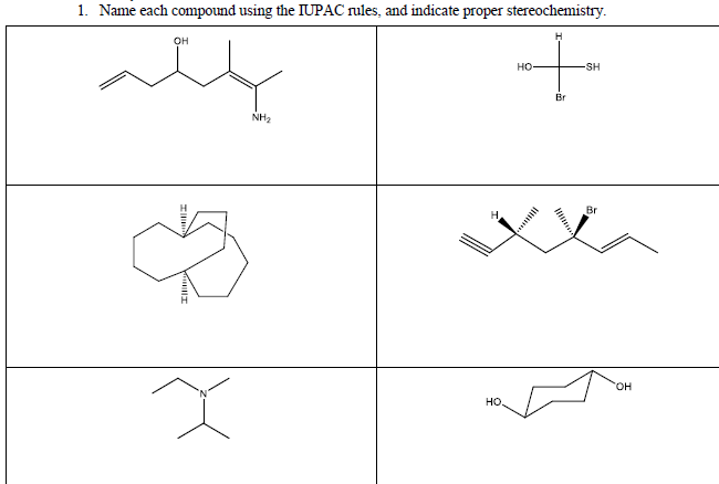 Solved 1. Name each compound using the IUPAC rules, and | Chegg.com