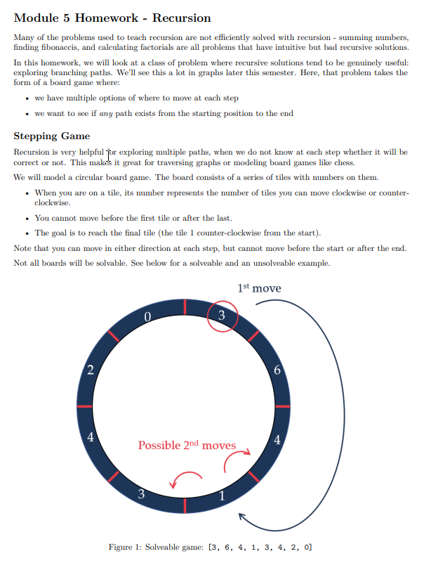 Module 5 homework recursion many of the problems chegg