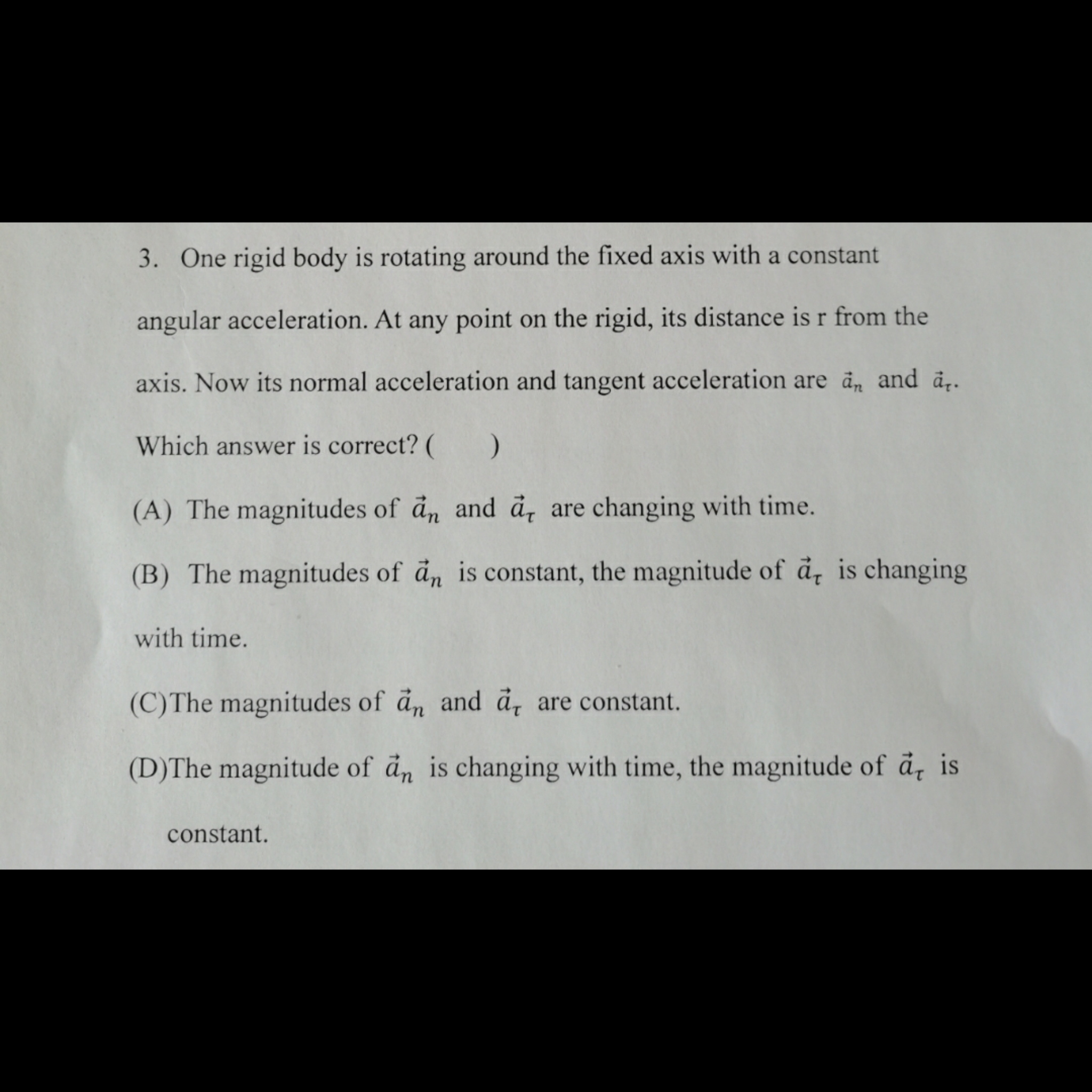 Solved 3. One rigid body is rotating around the fixed axis | Chegg.com