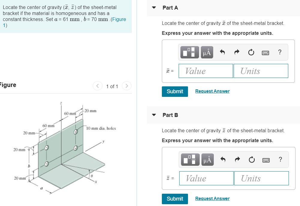 Solved Part A Locate the center of gravity (x, z) of the | Chegg.com