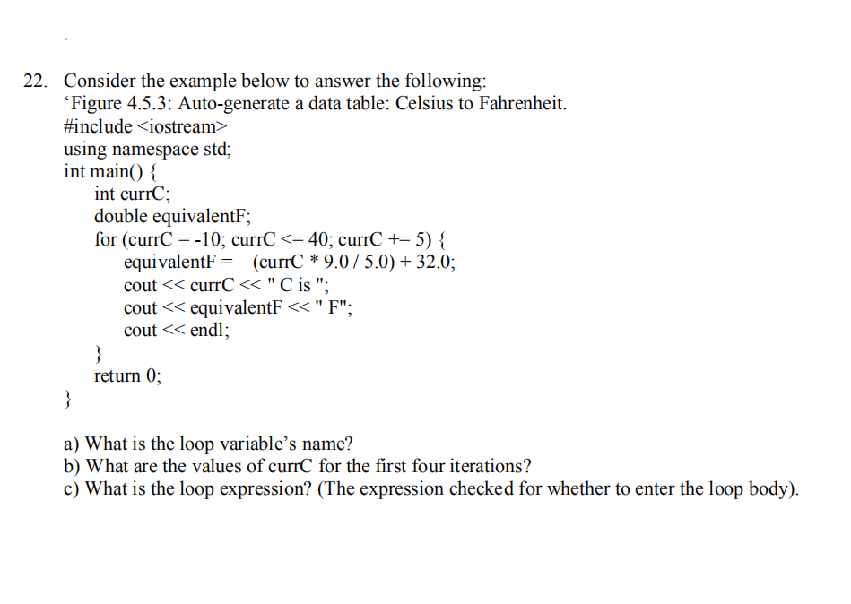 Solved 22. Consider the example below to answer the | Chegg.com