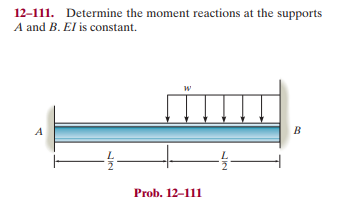 Solved 12-111. Determine the moment reactions at the | Chegg.com