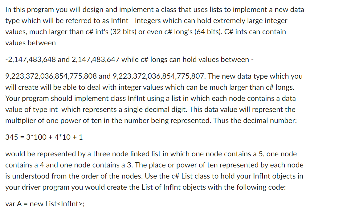 Solved In this program you will design and implement a class | Chegg.com