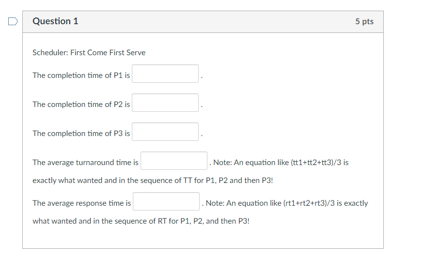 Solved Consider the following three processes that arrive in | Chegg.com