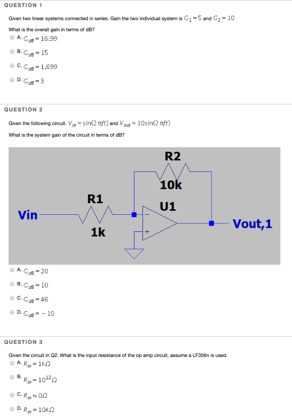 Solved QUESTION 1 Given two linear systems connected in | Chegg.com
