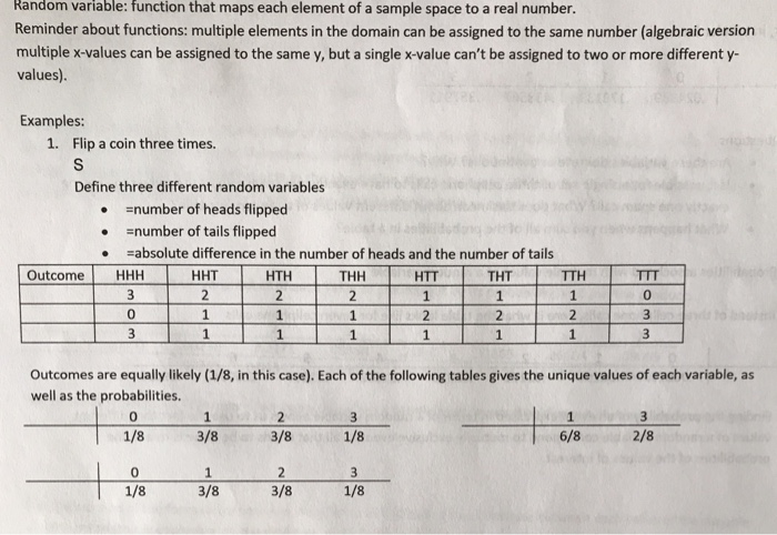 Solved Random variable: function that maps each element of a | Chegg.com