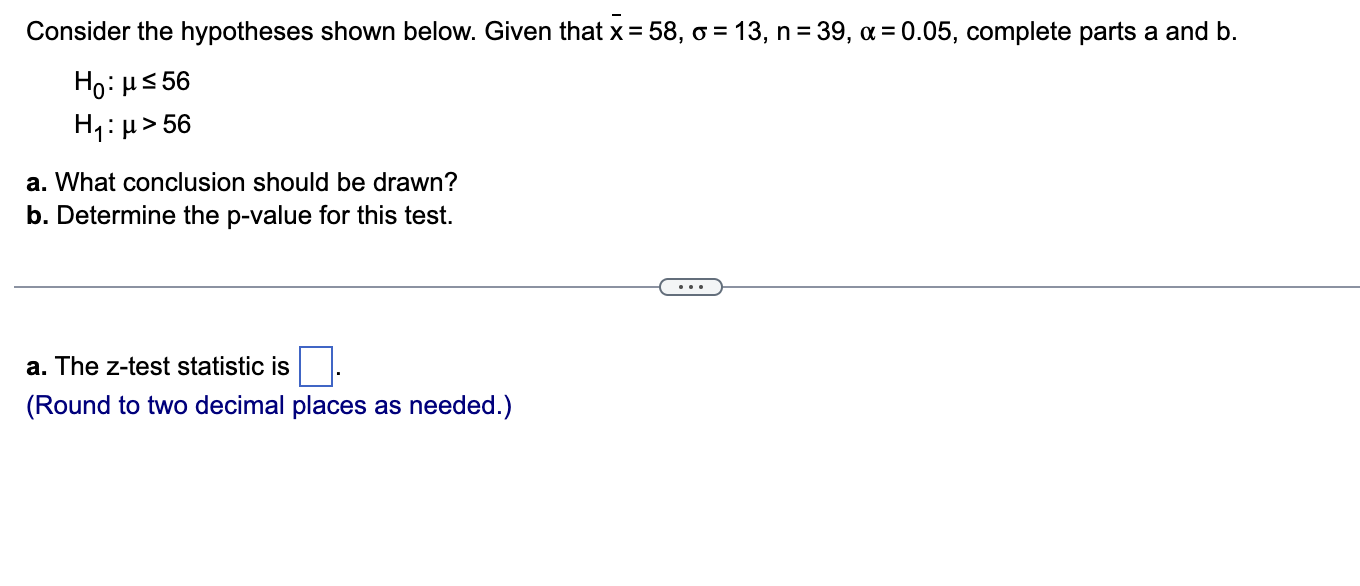 Solved Consider The Hypotheses Shown Below. Given That | Chegg.com