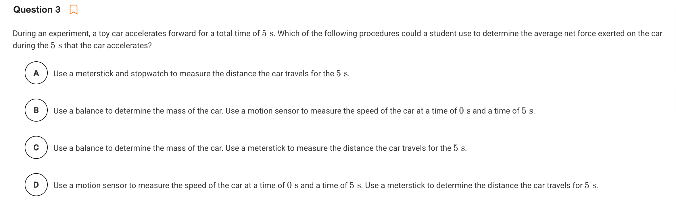 Solved Question 3 During an experiment, a toy car | Chegg.com