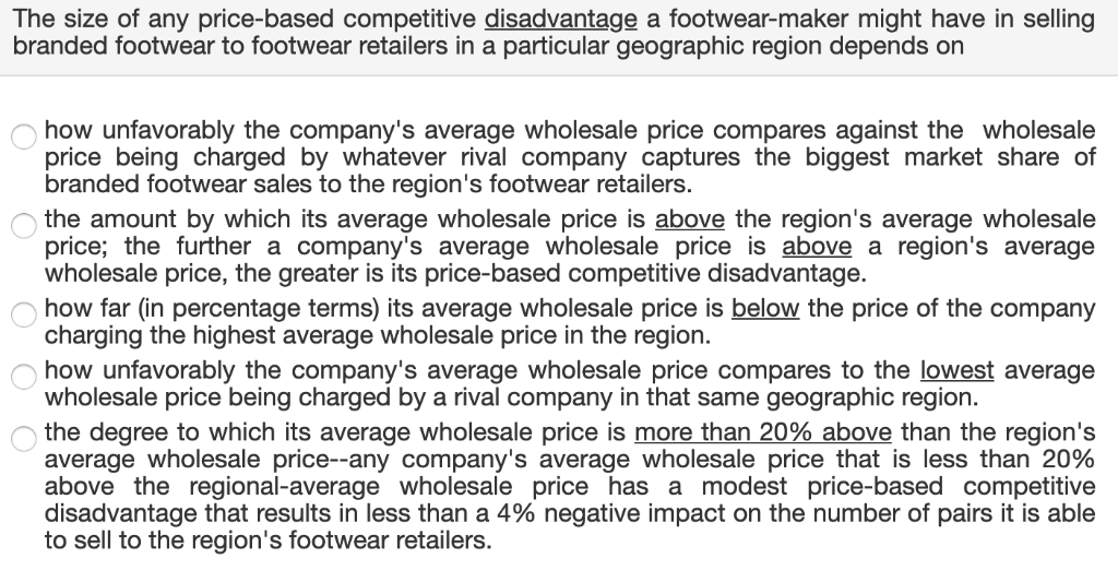 Solved The size of any price-based competitive disadvantage | Chegg.com