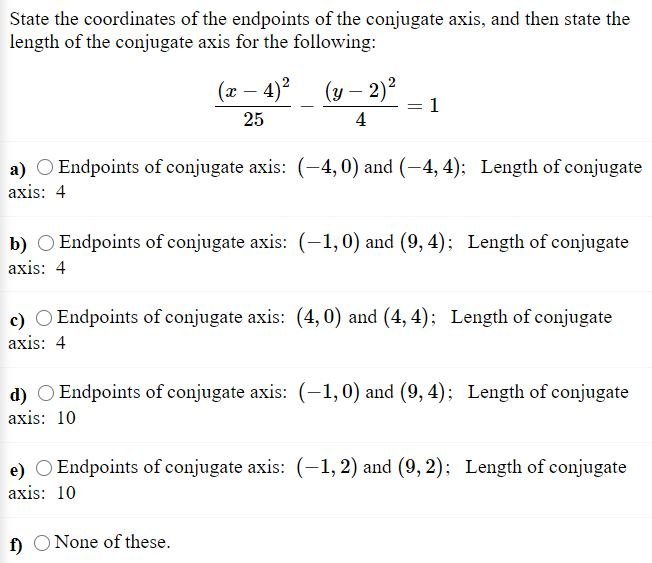 Solved State the coordinates of the endpoints of the