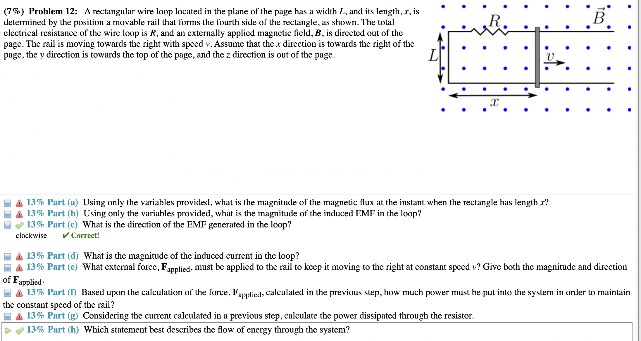 Solved (7\%) Problem 9: A Loop Of Wire With Radius R=0.065 M | Chegg.com