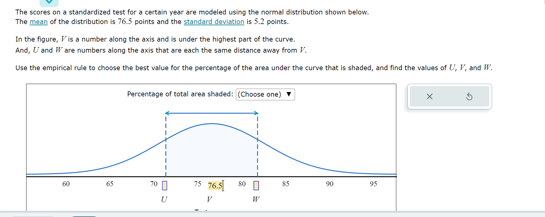 Solved The scores on a standardized test for a certain year | Chegg.com