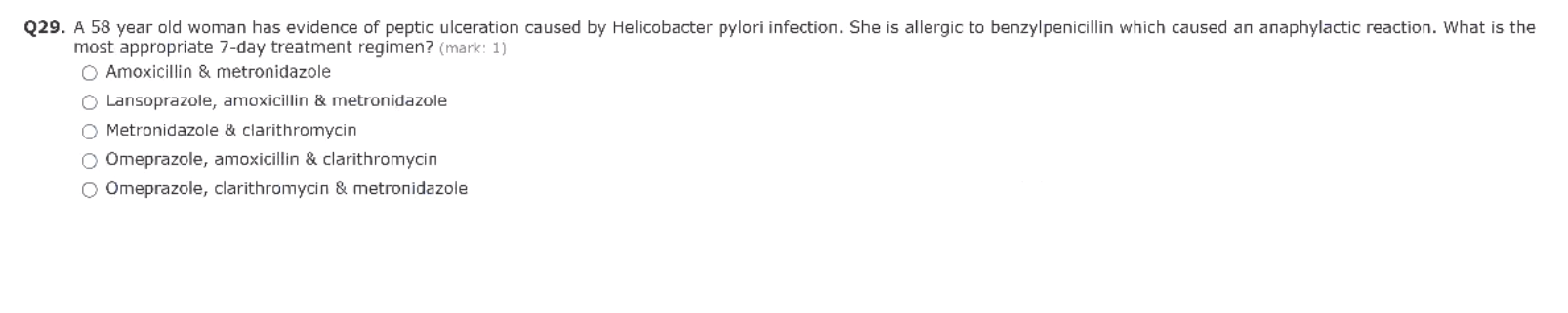 Solved Q29. A 58 year old woman has evidence of peptic | Chegg.com